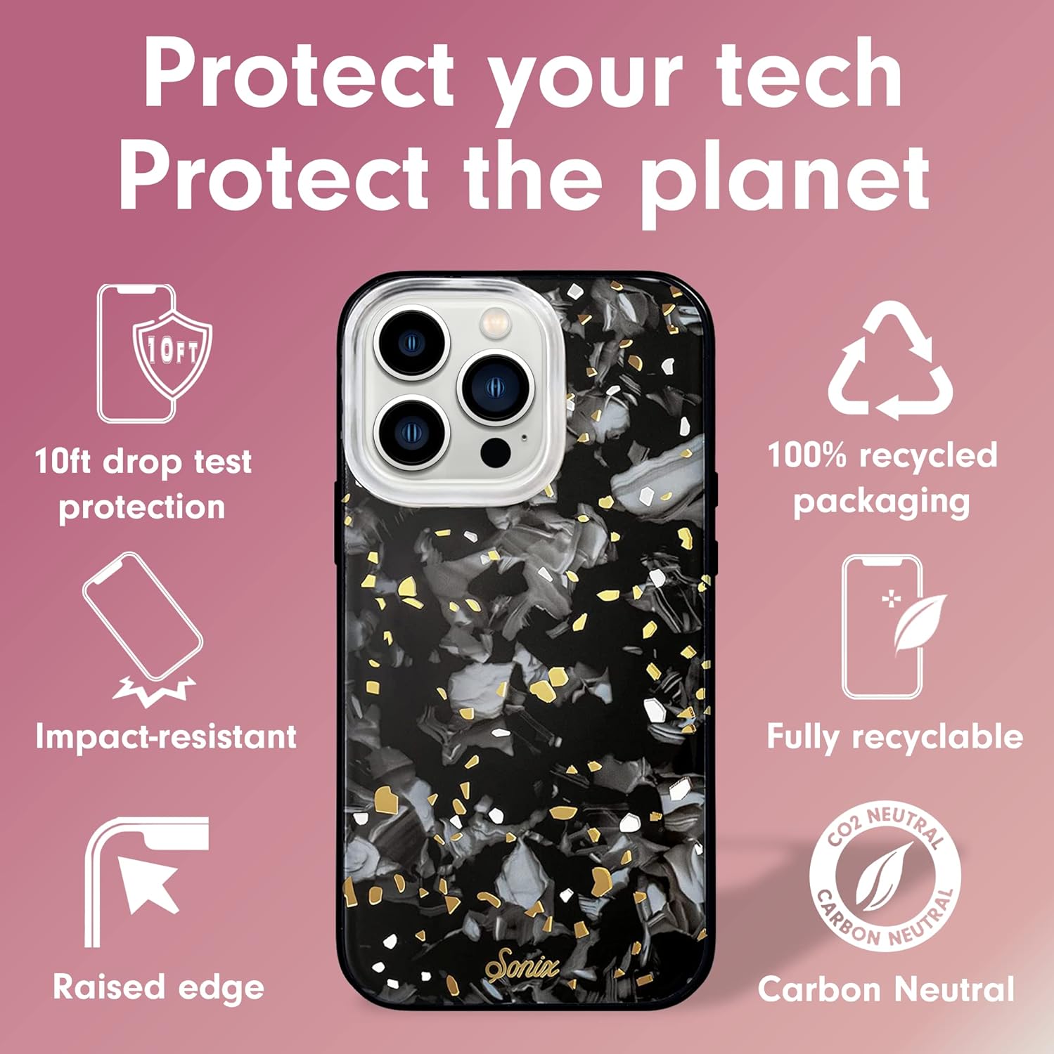Sonix x Barbie Case for iPhone 13 Pro  Compatible with MagSafe  10ft Drop Tested  Vintage BarbieTort  Nebula Tort MS