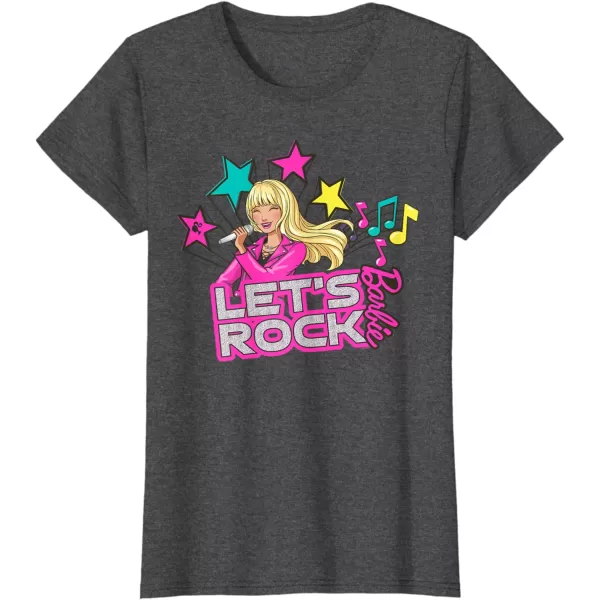 Barbie  Lets Rock Popstar TShirtDark Heather Grey