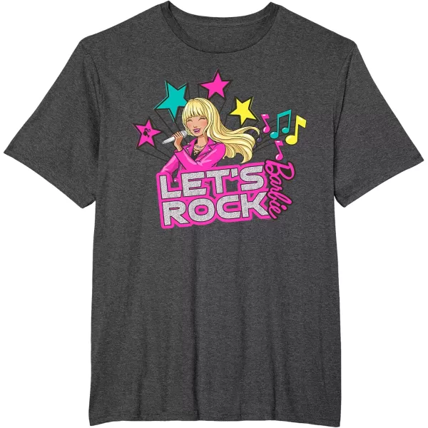 Barbie  Lets Rock Popstar TShirtDark Heather Grey