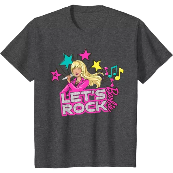 Barbie  Lets Rock Popstar TShirtDark Heather Grey