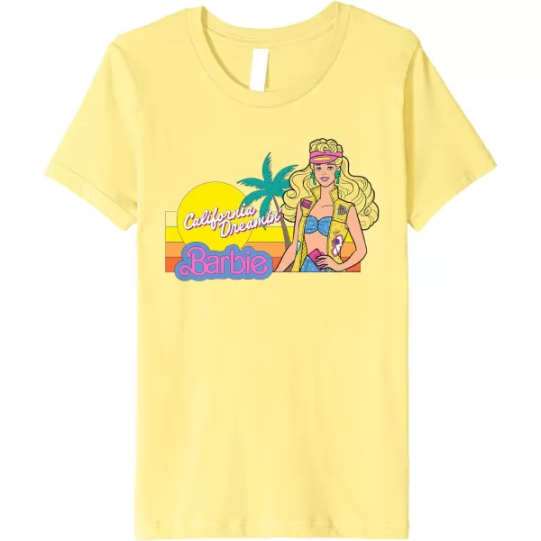 Barbie  Retro California Dreamin Premium TShirtLemon Yellow