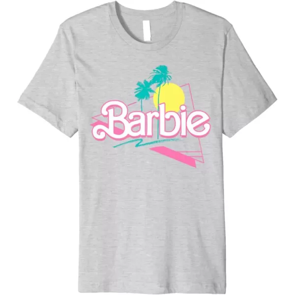 Barbie 90s Retro Logo Premium TShirtHeather Grey