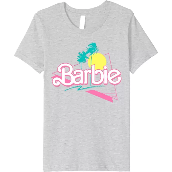 Barbie 90s Retro Logo Premium TShirtHeather Grey