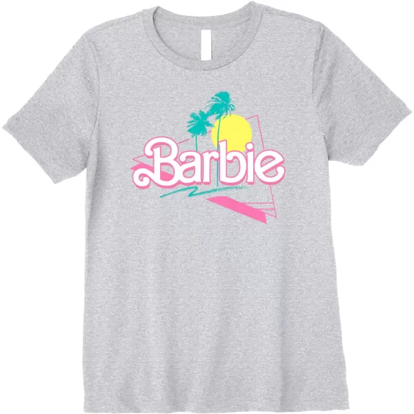 Barbie 90s Retro Logo Premium TShirtHeather Grey