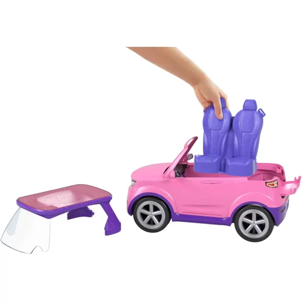 Barbie Big City Big Dreams Transforming Vehicle Playset Pink 2Seater SUV Reveals Stage Drum Set amp ConcertThemed Accessories Gift for 3 to 7 Year OldsSingle