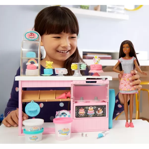 Barbie Cake Decorating Playset with Brunette Doll Baking Island with Oven Molding Dough amp Toy CakeMaking PiecesBarbie Cake Decorating Playset with Brunette Doll Baking Island with Oven Molding Dough amp Toy CakeMaking Pieces