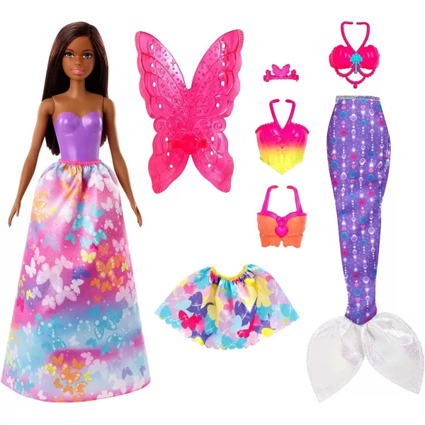 Barbie Dreamtopia Dress Up Doll Gift Set approx 12inch Brunette with 3 FashionsBarbie Dreamtopia Dress Up Doll Gift Set approx 12inch Brunette with 3 Fashions