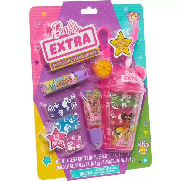 Barbie Extra Smoothie Makeup Set 13piece Dress Up and Pretend Play Set Kids Toys for Ages 5 Up by Just PlayBarbie Extra Smoothie Makeup Set 13piece Dress Up and Pretend Play Set Kids Toys for Ages 5 Up by Just Play