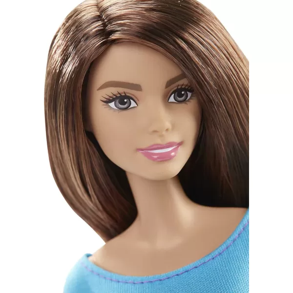 Barbie Made to Move Posable Doll in Green ColorBlocked Top and Yoga Leggings Flexible with Brown HairBlue Top