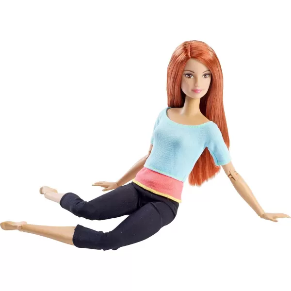 Barbie Made to Move Posable Doll in Green ColorBlocked Top and Yoga Leggings Flexible with Brown HairLight Blue Top