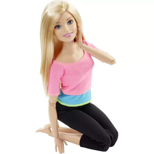 Barbie Made to Move Posable Doll in Green ColorBlocked Top and Yoga Leggings Flexible with Brown HairPink Top