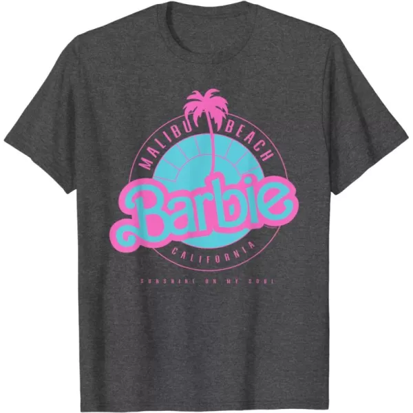 Barbie Malibu Beach California TShirtDark Heather Grey