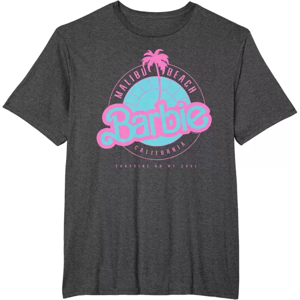 Barbie Malibu Beach California TShirtDark Heather Grey