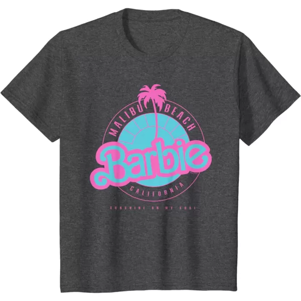 Barbie Malibu Beach California TShirtDark Heather Grey