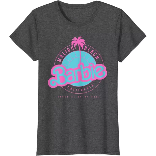 Barbie Malibu Beach California TShirtDark Heather Grey