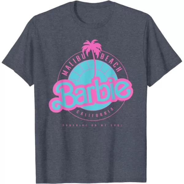 Barbie Malibu Beach California TShirtHeather Blue