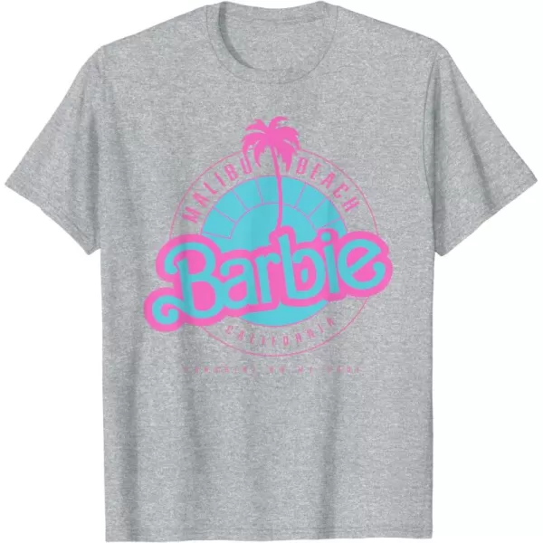 Barbie Malibu Beach California TShirtHeather Grey