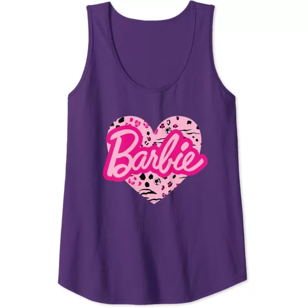 Barbie Patterned Heart Logo Tank TopPurple