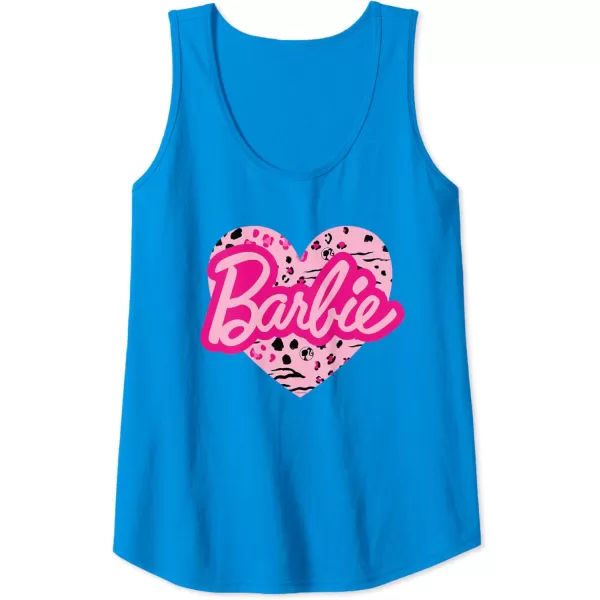 Barbie Patterned Heart Logo Tank TopSapphire Blue