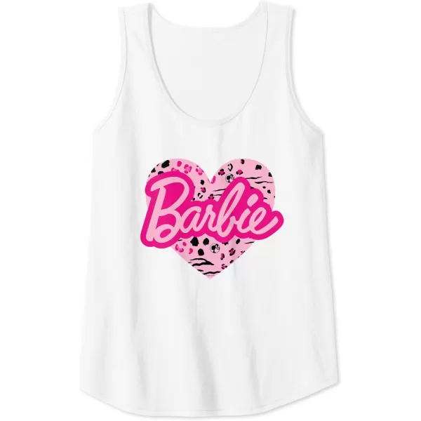 Barbie Patterned Heart Logo Tank TopWhite