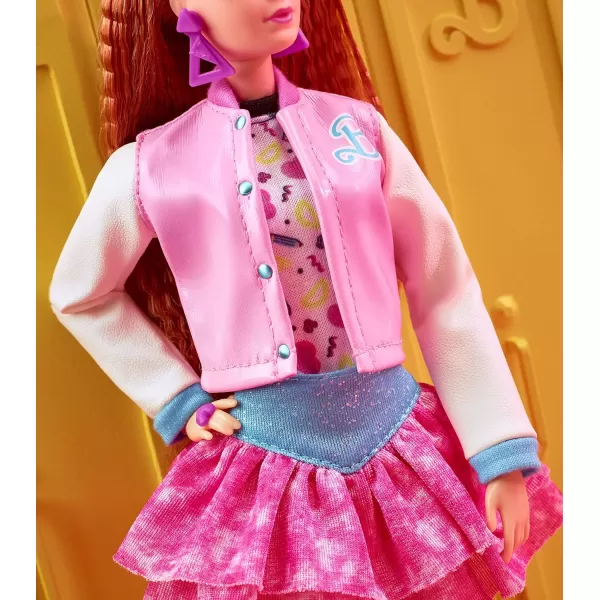 Barbie Rewind Doll 80S Edition Schoolin Around Outfit with Varsity Jacket AcidWashed Skirt and Rad AccessoriesBarbie Rewind Doll 80S Edition Schoolin Around Outfit with Varsity Jacket AcidWashed Skirt and Rad Accessories