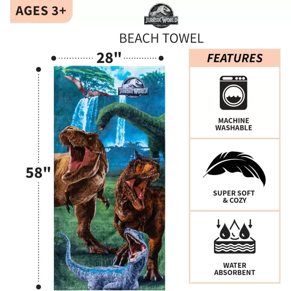 Barbie Super Soft Cotton BathPoolBeach Towel Barbiecore 58 in x 28 in Official Barbie Product By Franco58 in x 28 in Jurassic World Dominion