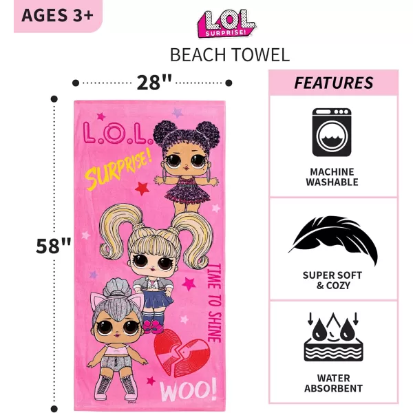 Barbie Super Soft Cotton BathPoolBeach Towel Barbiecore 58 in x 28 in Official Barbie Product By Franco58 in x 28 in Lol Surprise