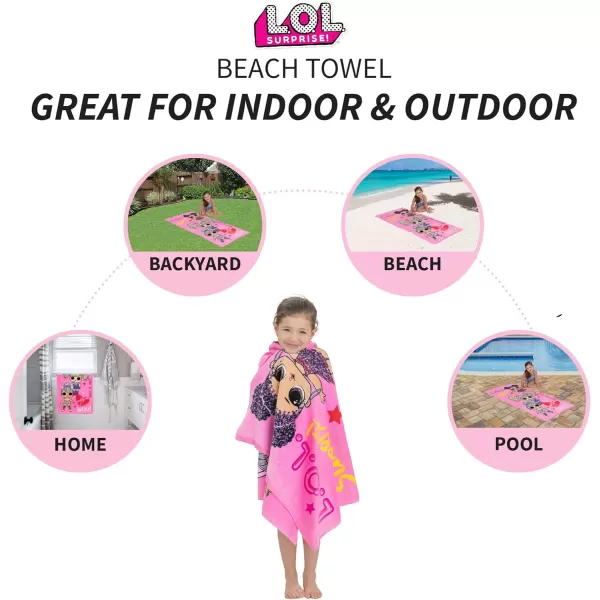 Barbie Super Soft Cotton BathPoolBeach Towel Barbiecore 58 in x 28 in Official Barbie Product By Franco58 in x 28 in Lol Surprise