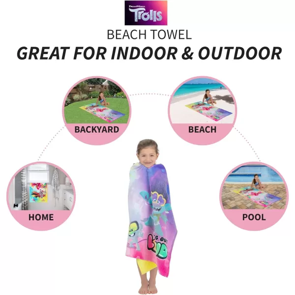 Barbie Super Soft Cotton BathPoolBeach Towel Barbiecore 58 in x 28 in Official Barbie Product By Franco58 in x 28 in Trolls World Tour