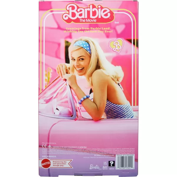 Barbie The Movie Doll Margot Robbie as Barbie Collectible Doll Wearing Blue Plaid Matching Set with Matching Hat and JacketBarbie The Movie Doll Margot Robbie as Barbie Collectible Doll Wearing Blue Plaid Matching Set with Matching Hat and Jacket