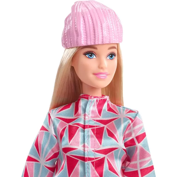 Barbie Winter Sports Ice Skater Brunette Doll 12 Inches with Pink Dress Jacket Rose Bouquet amp Trophy Great Gift for Ages 3 and UpSnowboarder