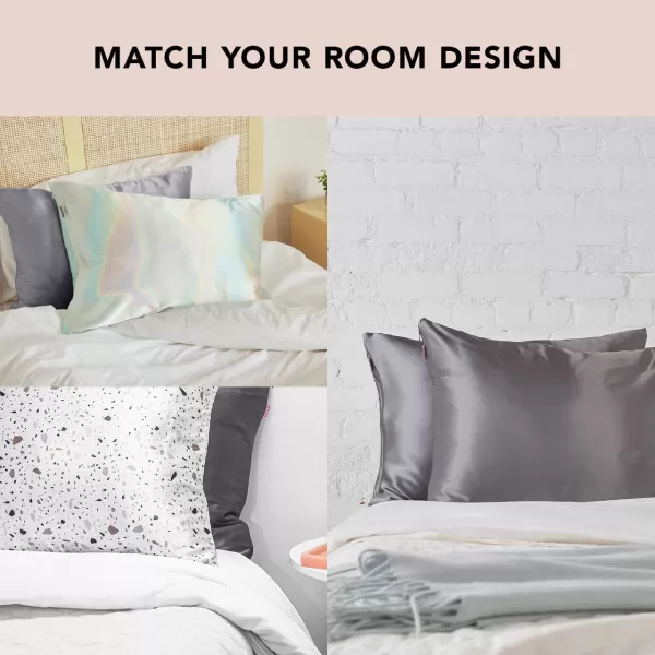 Kitsch Satin Pillowcase for Hair amp Skin Iconic Barbie StandardQueen 1 Pack3 Charcoal StandardQueen 2 Pack