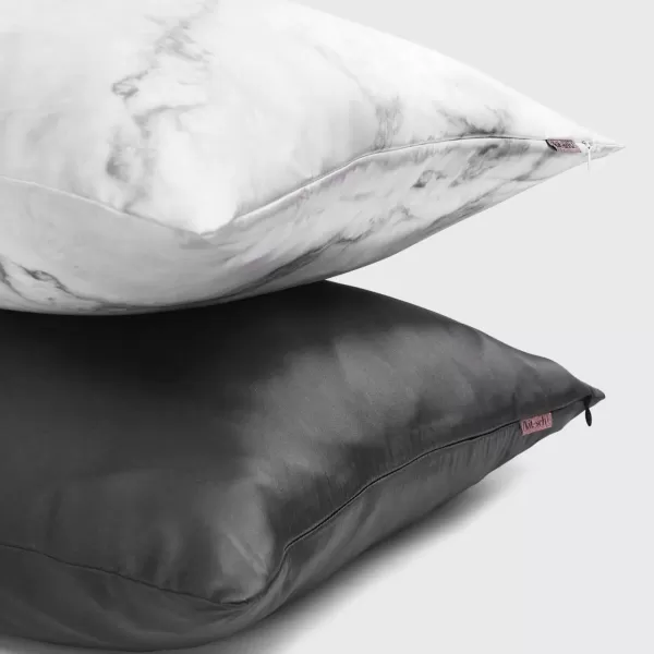 Kitsch Satin Pillowcase for Hair amp Skin Iconic Barbie StandardQueen 1 Pack3 Charcoal StandardQueen 2 Pack