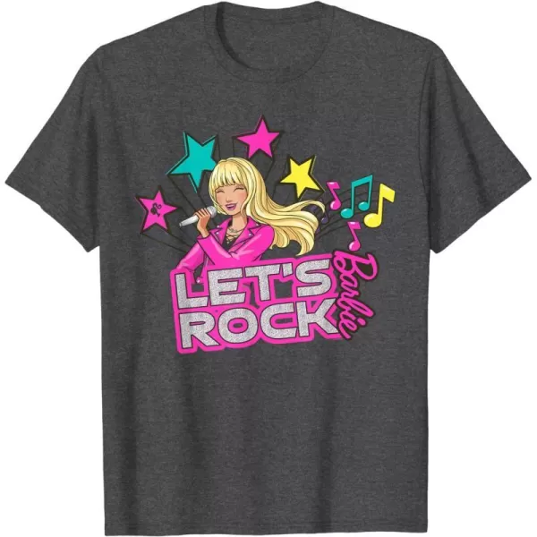 Barbie  Lets Rock Popstar TShirtDark Heather Grey