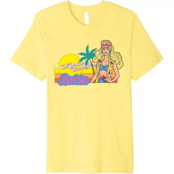 Barbie  Retro California Dreamin Premium TShirtLemon Yellow