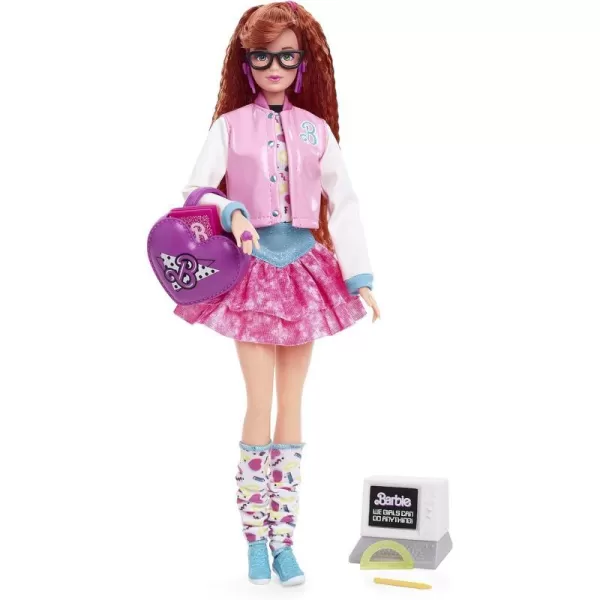 Barbie Rewind Doll 80S Edition Schoolin Around Outfit with Varsity Jacket AcidWashed Skirt and Rad AccessoriesBarbie Rewind Doll 80S Edition Schoolin Around Outfit with Varsity Jacket AcidWashed Skirt and Rad Accessories