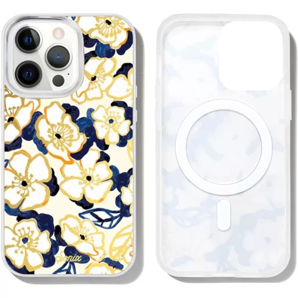 Sonix x Barbie Case for iPhone 13 Pro  Compatible with MagSafe  10ft Drop Tested  Vintage BarbieFloral  Blue Petal MS