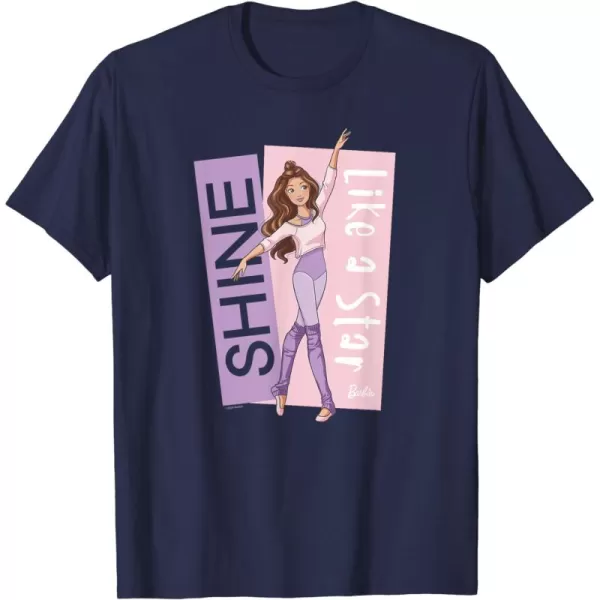 Barbie  Ballerina Barbie  Purple Leotard Shine Like a Star TShirtNavy Blue