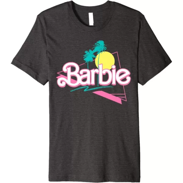 Barbie 90s Retro Logo Premium TShirtDark Heather Grey
