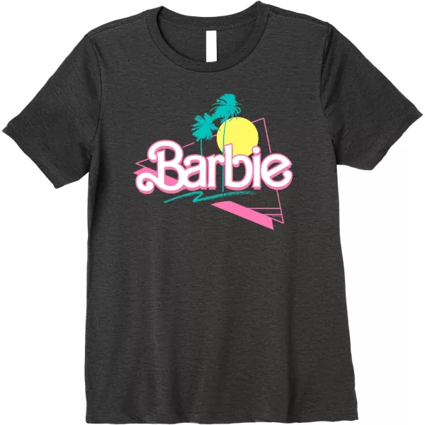 Barbie 90s Retro Logo Premium TShirtDark Heather Grey