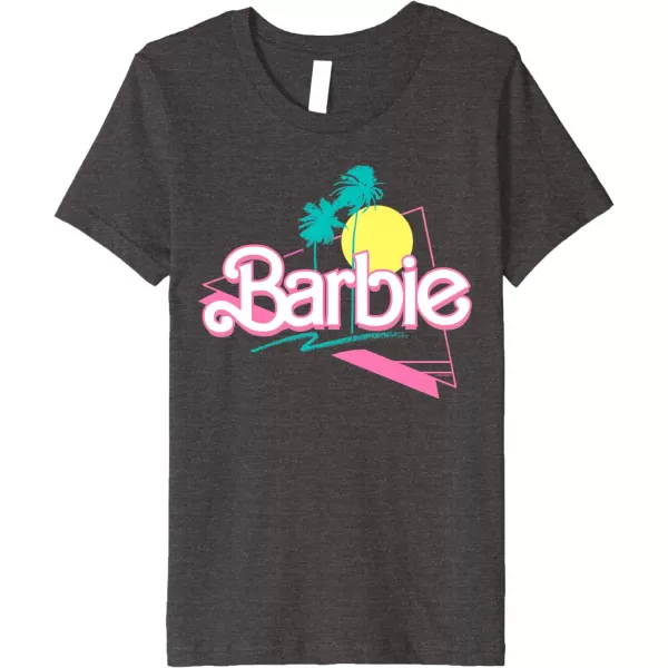 Barbie 90s Retro Logo Premium TShirtDark Heather Grey