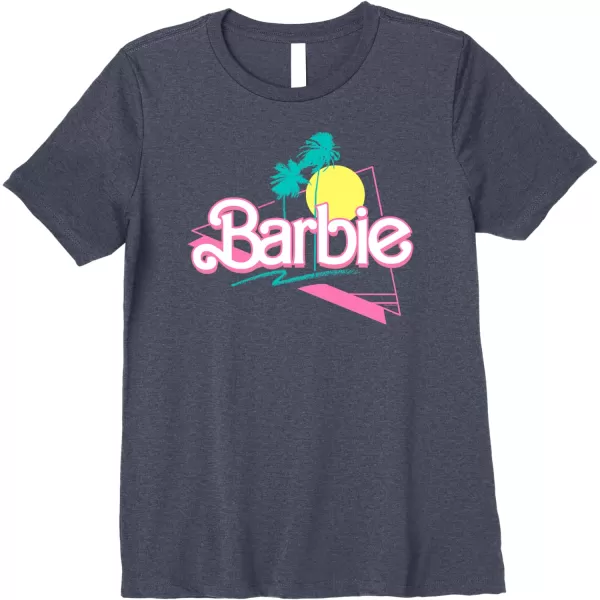 Barbie 90s Retro Logo Premium TShirtHeather Blue