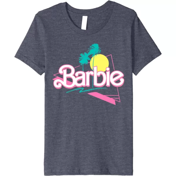 Barbie 90s Retro Logo Premium TShirtHeather Blue