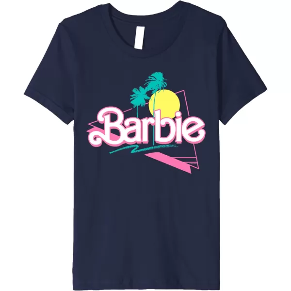 Barbie 90s Retro Logo Premium TShirtNavy Blue