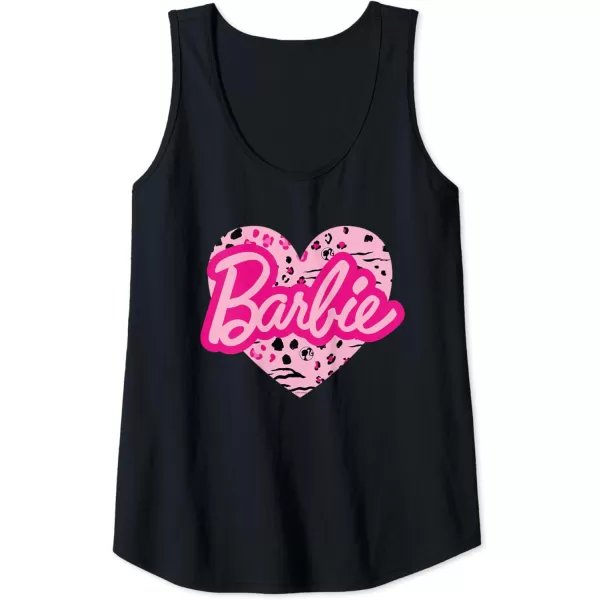 Barbie Patterned Heart Logo Tank TopBlack