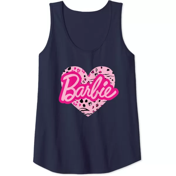 Barbie Patterned Heart Logo Tank TopNavy Blue