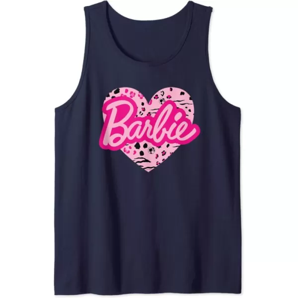 Barbie Patterned Heart Logo Tank TopNavy Blue