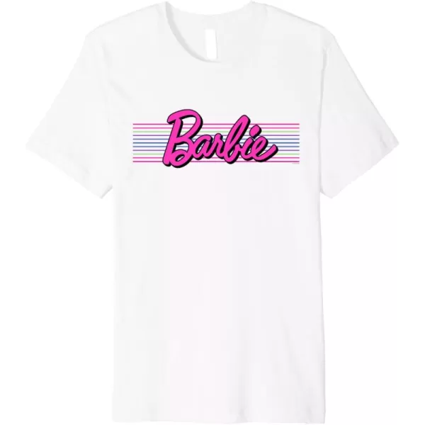 Barbie Stripes Logo Premium TShirtWhite