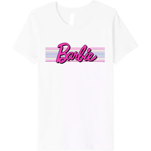 Barbie Stripes Logo Premium TShirtWhite