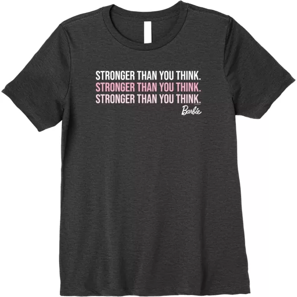 Barbie Stronger Than You Think Premium TShirtDark Heather Grey